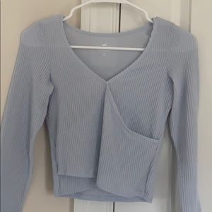 Hollister Girls Light Blue Surplice Top